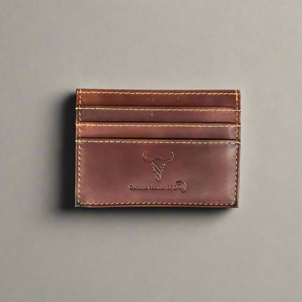 Porte-cartes pour hommes en cuir de vache avec fenêtre pour carte d'identitéEX-STOCK Canada