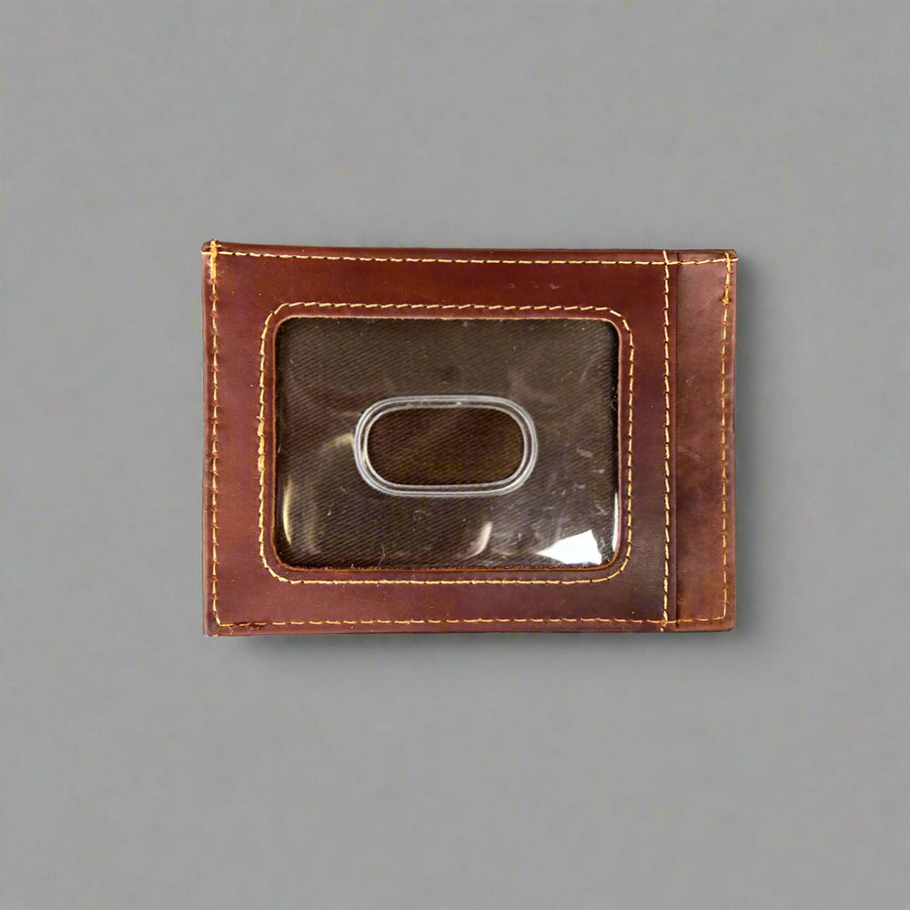 Porte-cartes pour hommes en cuir de vache avec fenêtre pour carte d'identitéEX-STOCK Canada