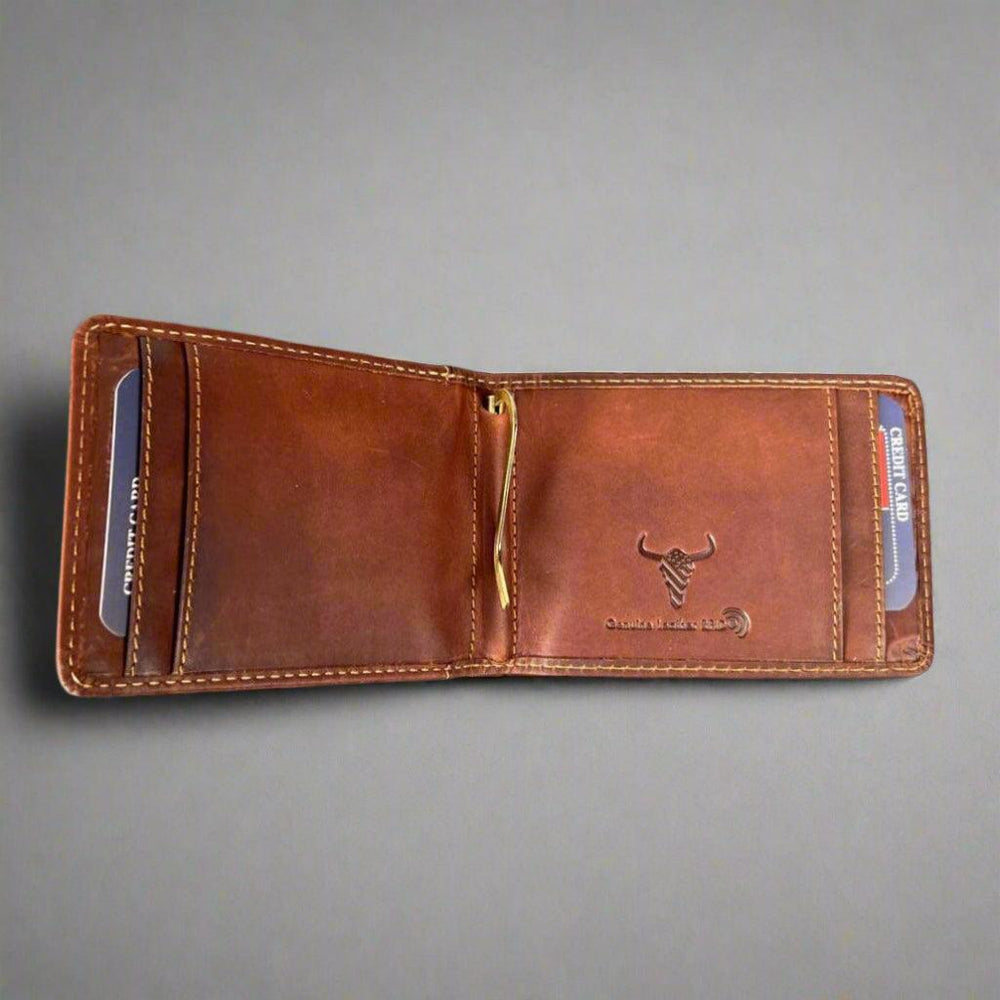 Men’s Cow Leather Money Clip with RFID Protection EX-STOCK Canada