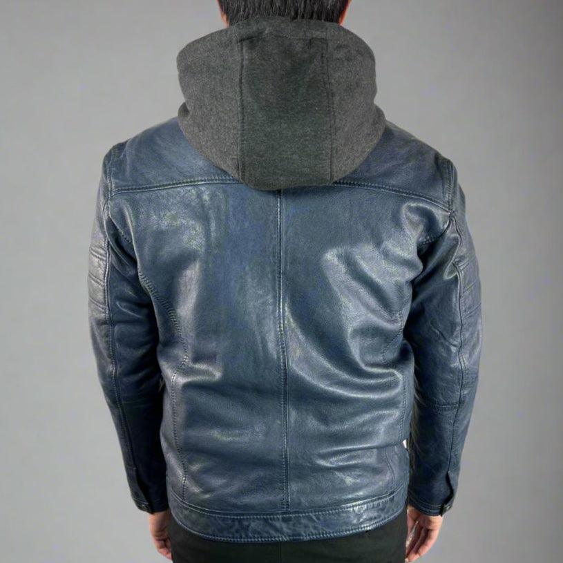 Giacca da uomo in pelle di pecora con cappuccio removibileEX-STOCK Canada