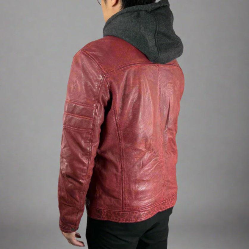 Giacca da uomo in pelle di pecora con cappuccio removibileEX-STOCK Canada