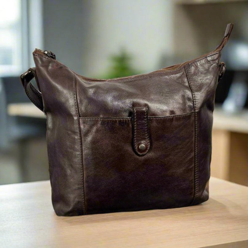 Borsa a mano in pelle con chiusura frontale a scatto METEX-STOCK Canada