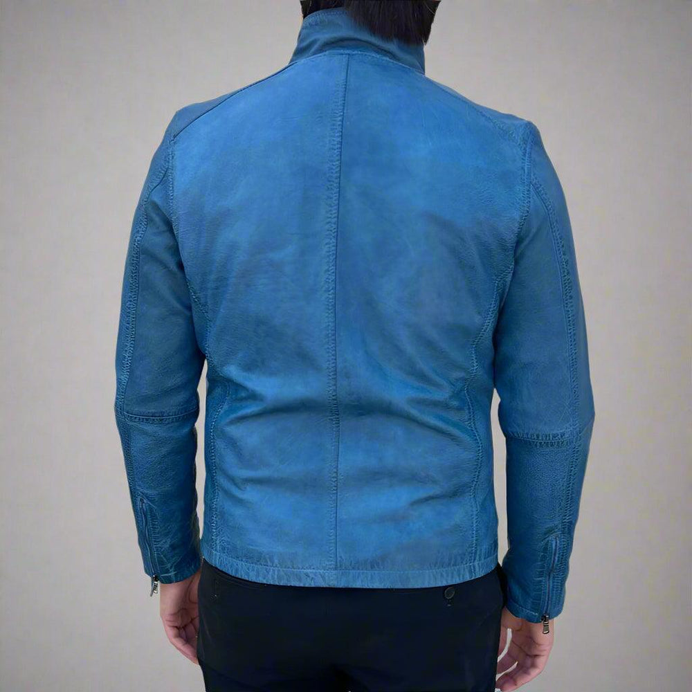 Giacca in pelle di pecora da uomo. Colletto classico con 2 tascheEX-STOCK Canada