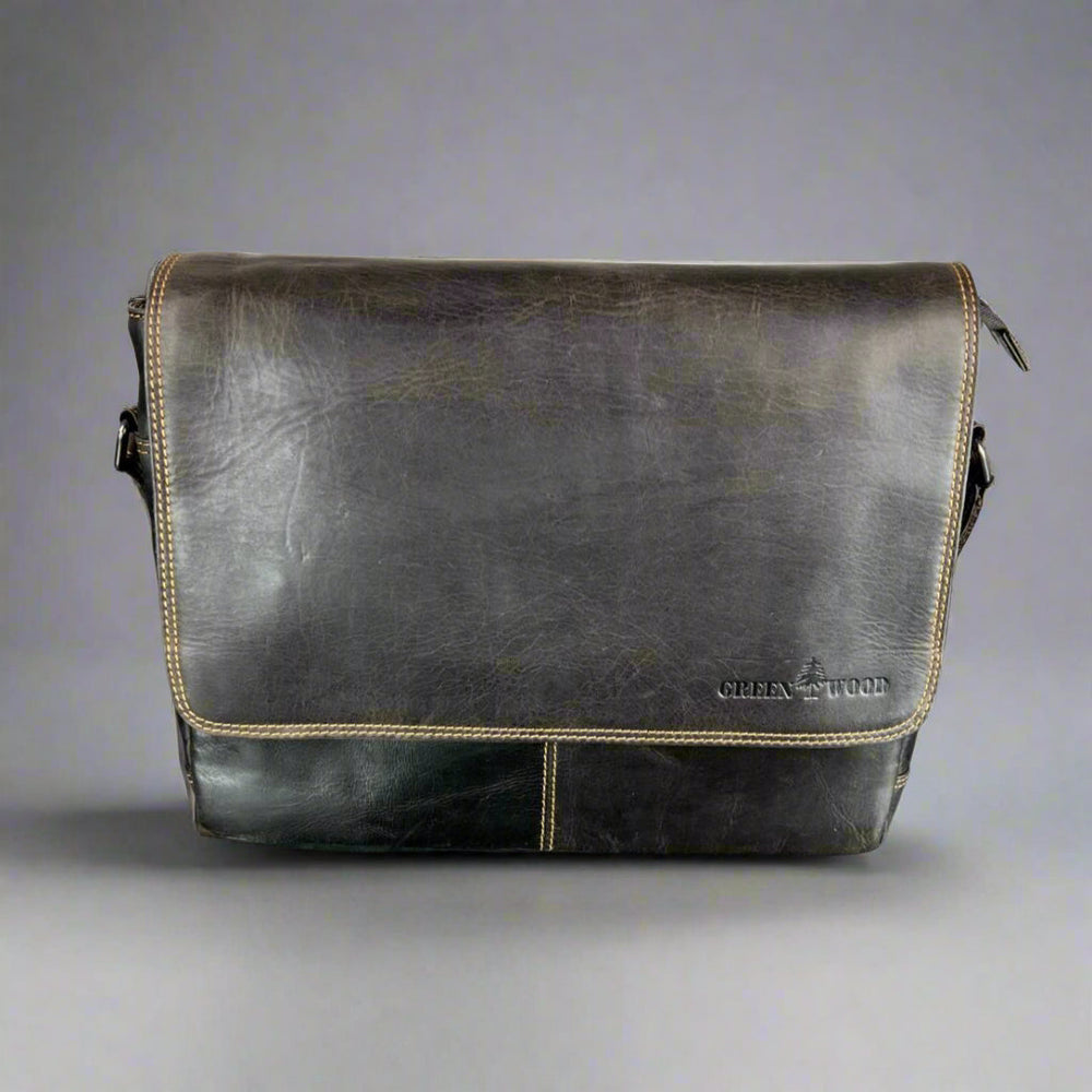 Greenwood Leather Messenger Laptop Bag EX-STOCK Canada