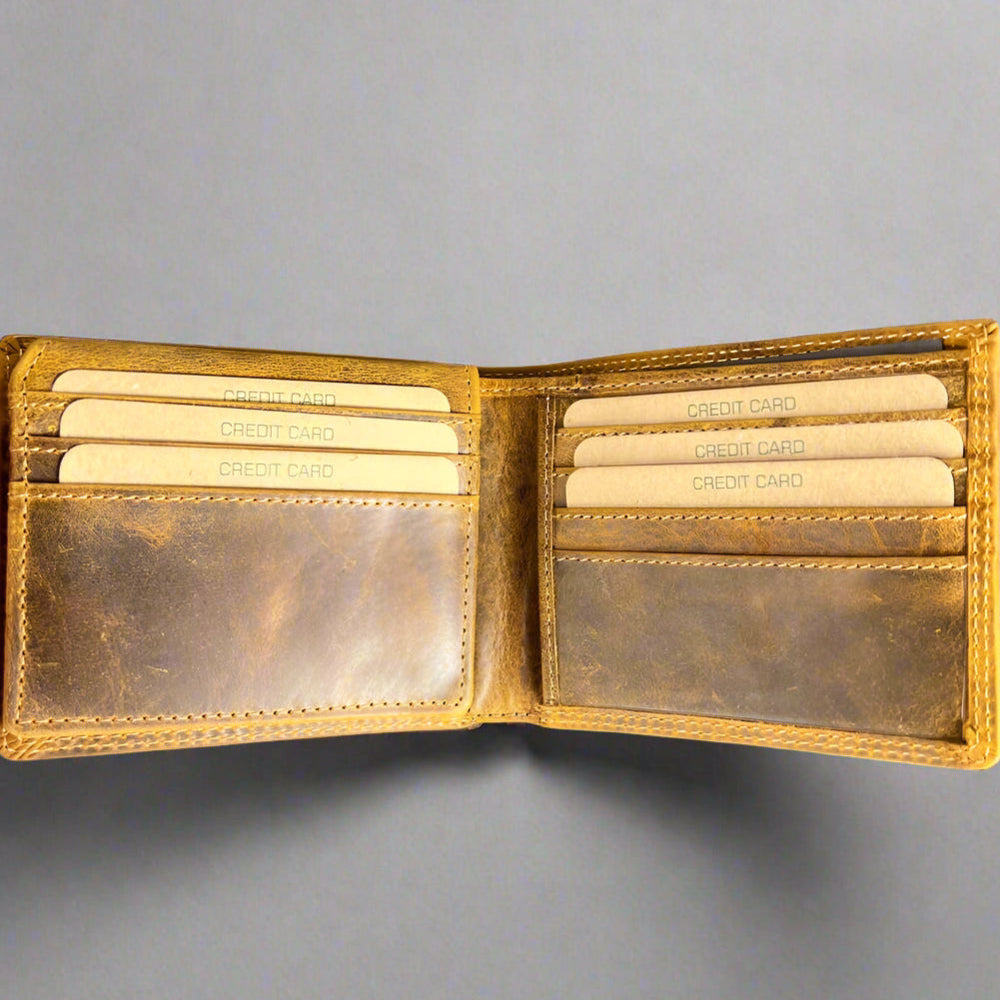 Greenwood Men's Leather Bifold Wallet. Premium RFID Protection Wallet with Flip Compartment EX-STOCK Canada