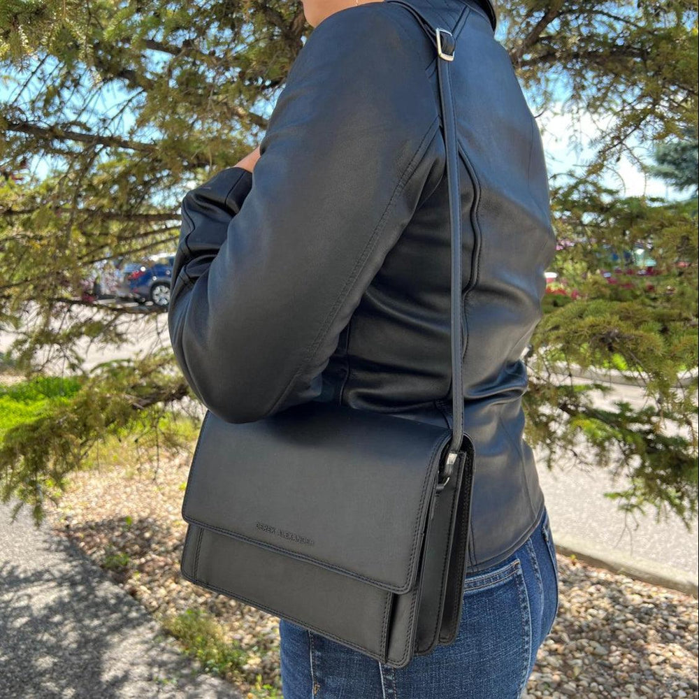 Sac bandoulière en cuir Derek Alexander Half Flap OrganizerEX-STOCK Canada