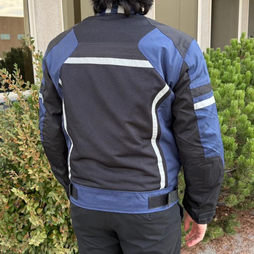 Men's Textile Motorcycle Jacket. Protective Armor, Reflective Strips & Multiple Pockets EX-STOCK Canada