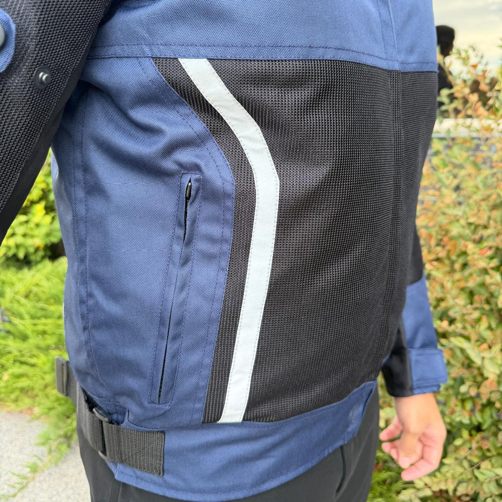 Men's Textile Motorcycle Jacket. Protective Armor, Reflective Strips & Multiple Pockets EX-STOCK Canada