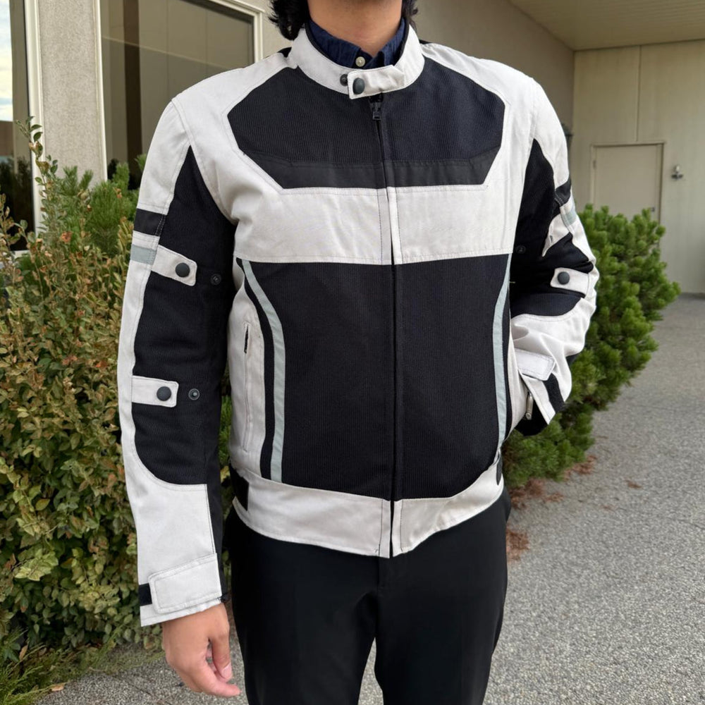 Men's Textile Motorcycle Jacket. Protective Armor, Reflective Strips & Multiple Pockets EX-STOCK Canada