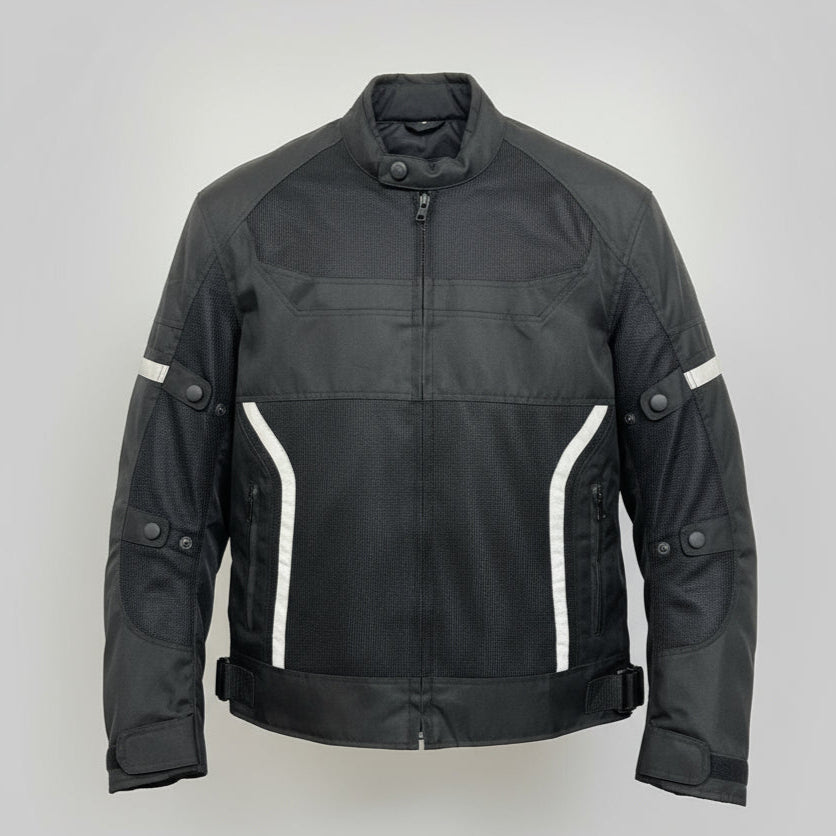 Men's Textile Motorcycle Jacket. Protective Armor, Reflective Strips & Multiple Pockets EX-STOCK Canada