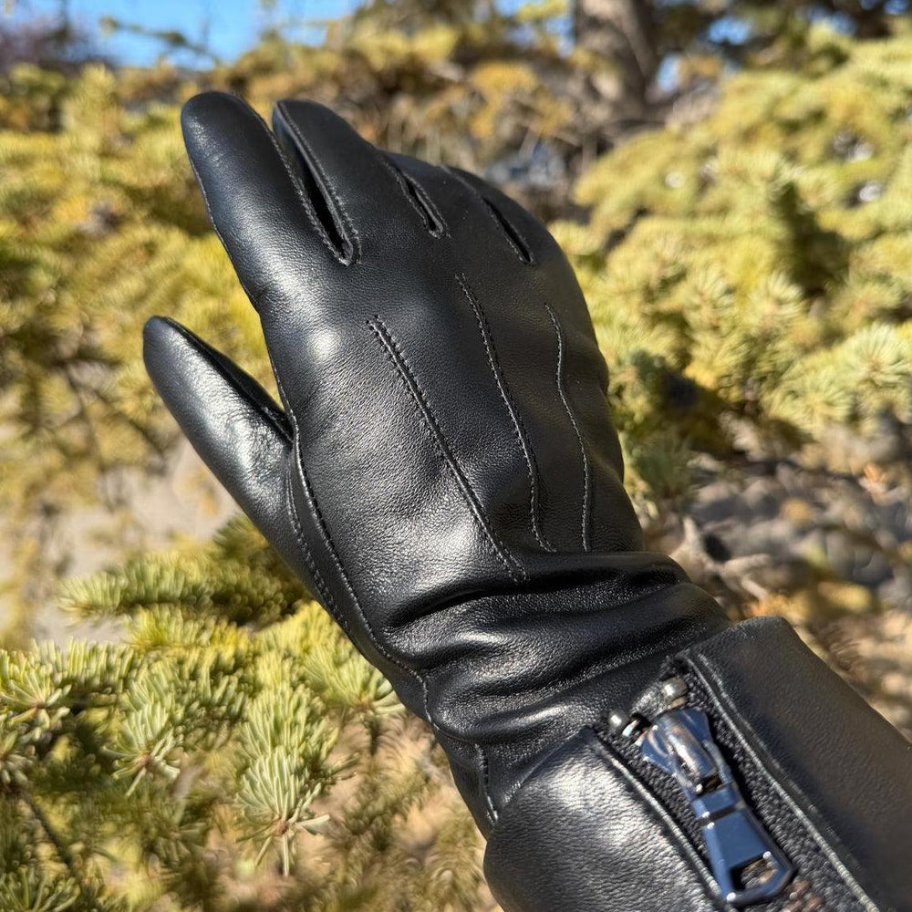 Guanti da donna in pelle di pecora con touchscreen e fodera in misto lanaEX-STOCK Canada