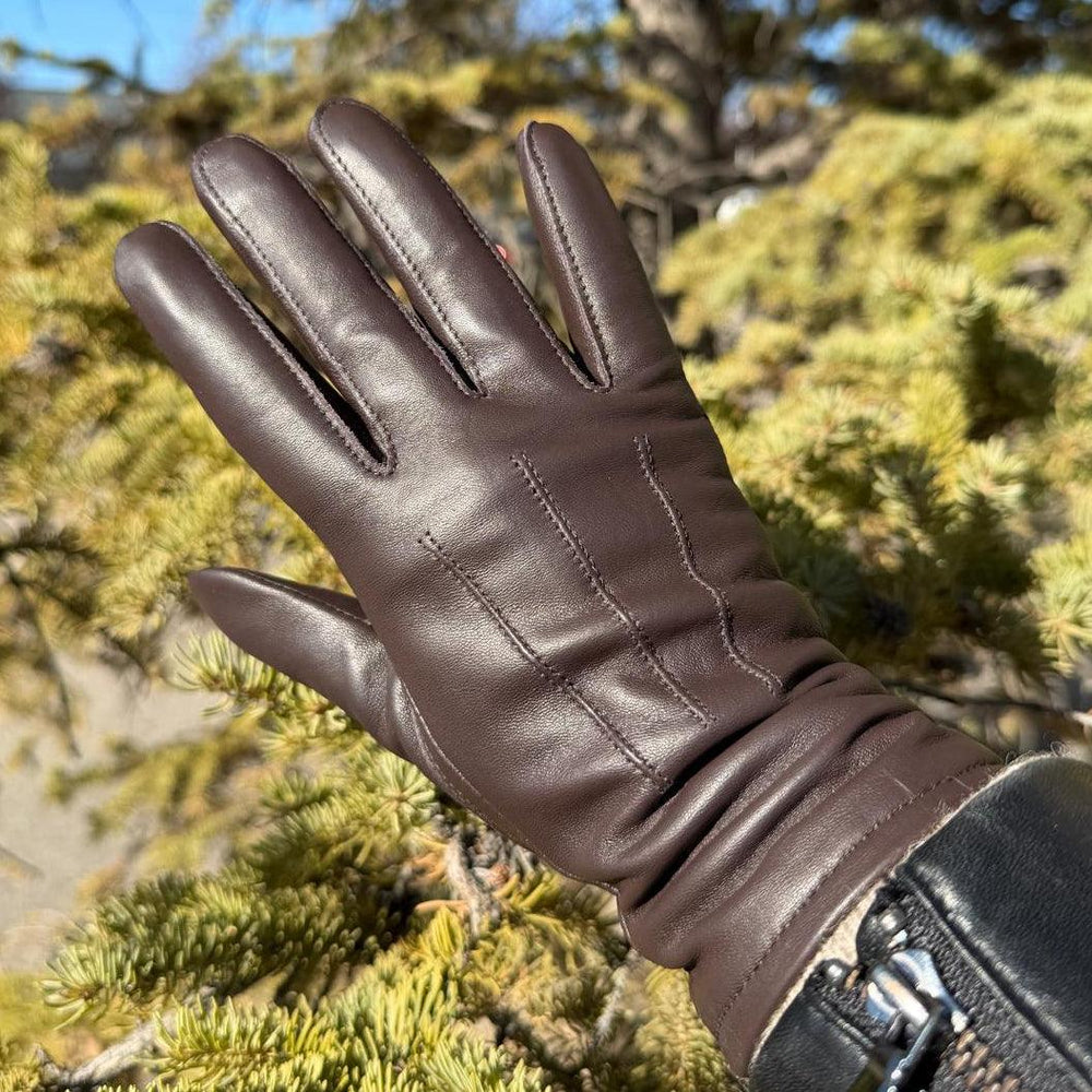 Guanti da donna in pelle di pecora con touchscreen e fodera in misto lanaEX-STOCK Canada