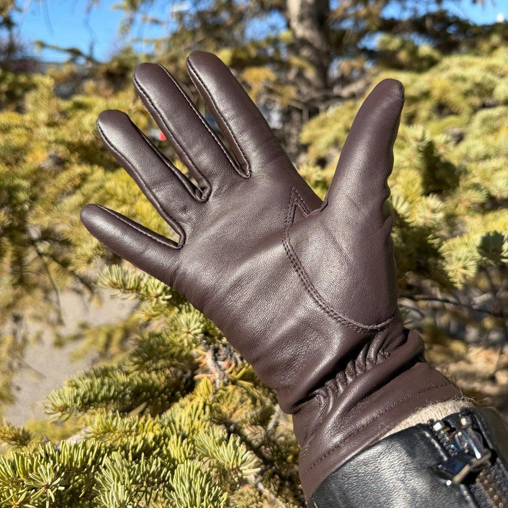 Guanti da donna in pelle di pecora con touchscreen e fodera in misto lanaEX-STOCK Canada