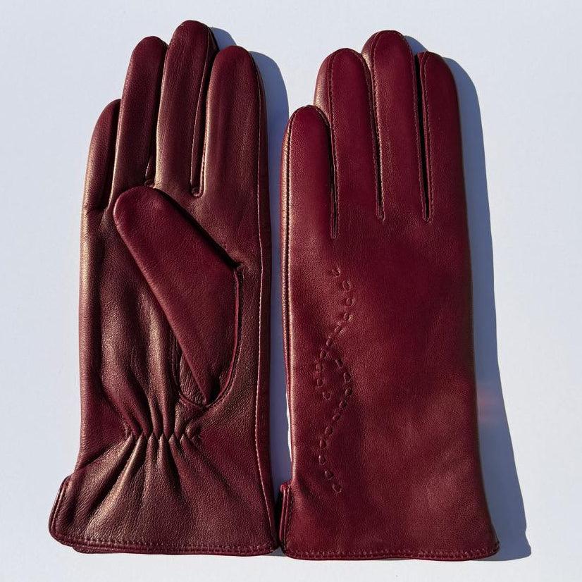 Gants pour femmes en cuir d'agneau teint au tambour avec doublure en mélange de laineEX-STOCK Canada