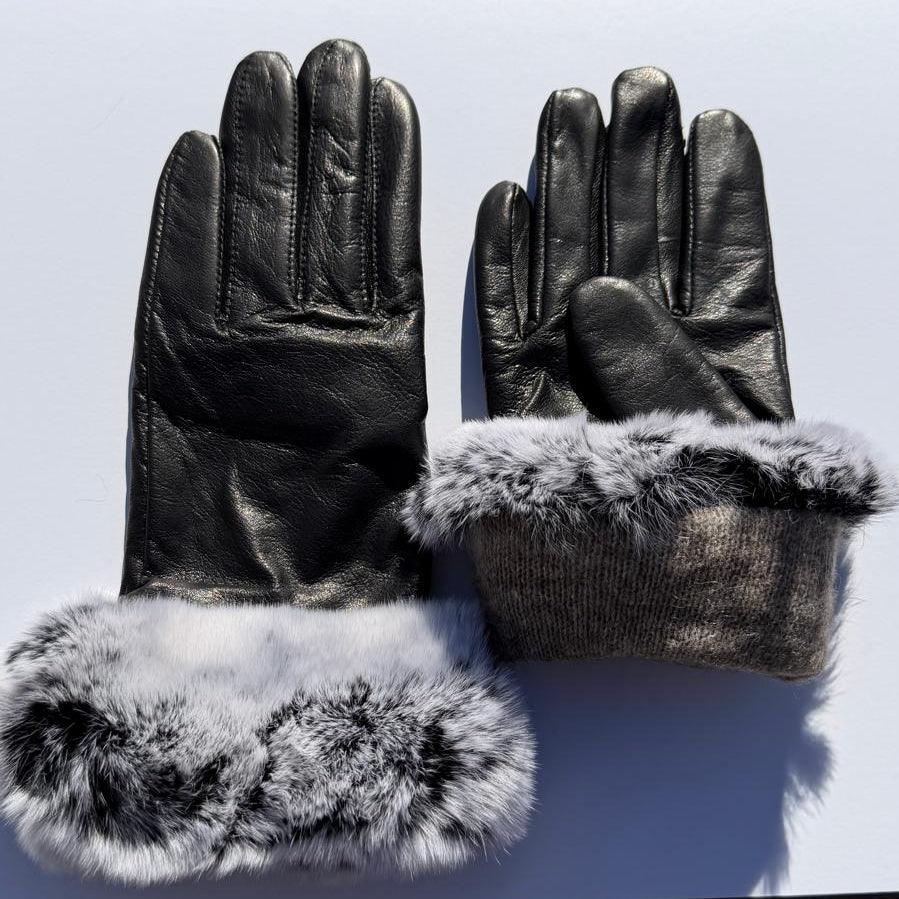 Damenhandschuhe aus Lammleder mit KaninchenfellbesatzEX-STOCK Canada