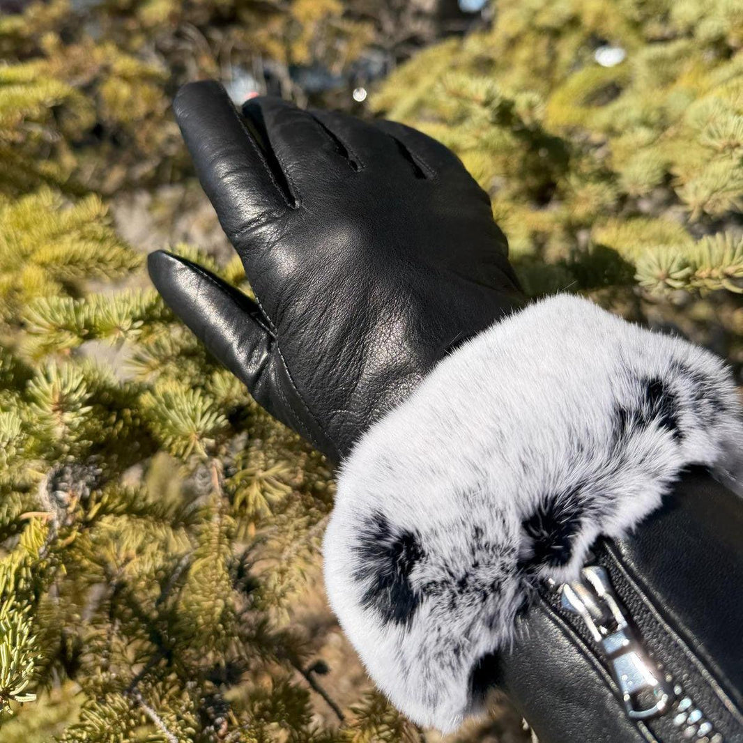 Damenhandschuhe aus Lammleder mit KaninchenfellbesatzEX-STOCK Canada