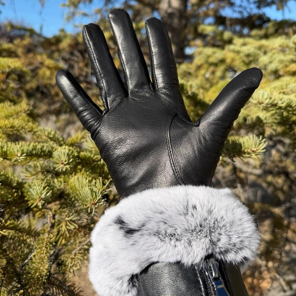 Damenhandschuhe aus Lammleder mit KaninchenfellbesatzEX-STOCK Canada