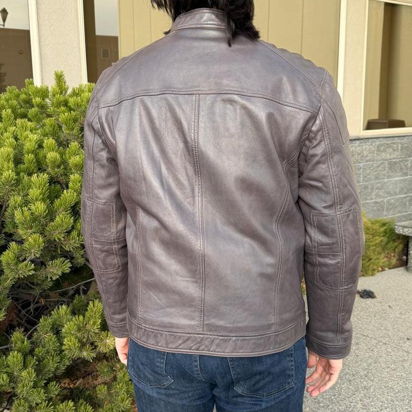 Giacca da uomo in pelle di agnello bicoloreEX-STOCK Canada
