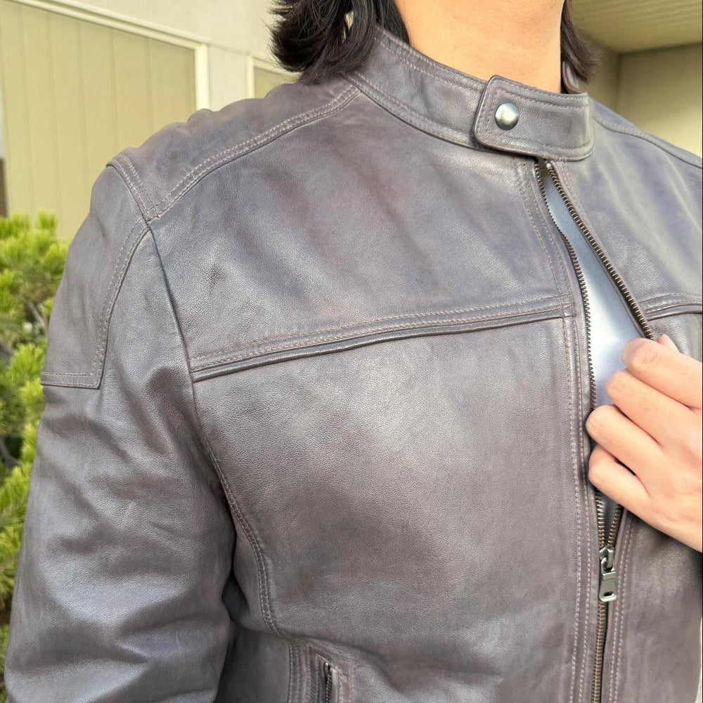 Giacca da uomo in pelle di agnello bicoloreEX-STOCK Canada