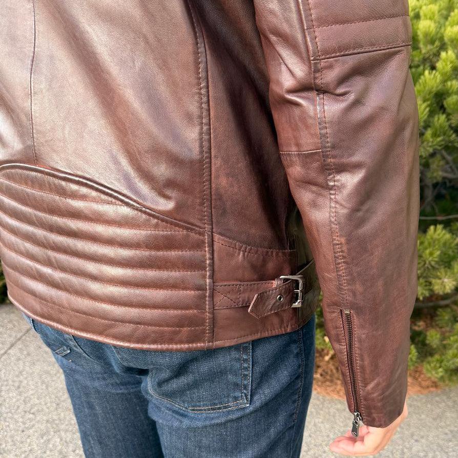 Men's Lamb Leather Jacket with Removable Hoodie EX-STOCK Canada