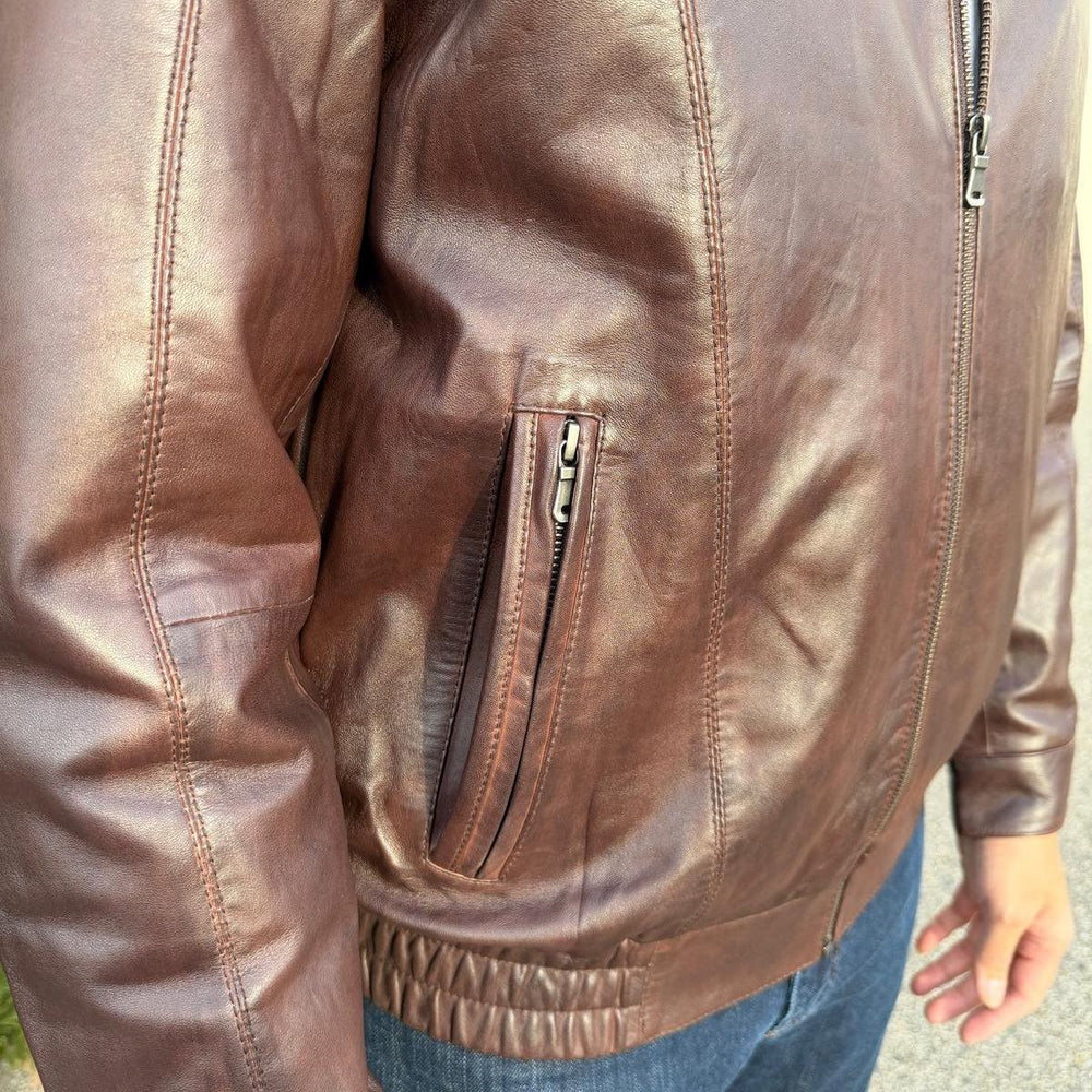 Giacca Bomber da Uomo BOL in Pelle di AgnelloEX-STOCK Canada