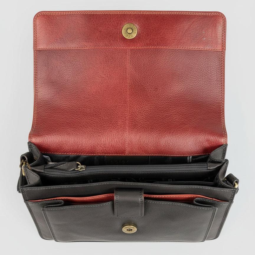 Sac bandoulière en cuir Derek Alexander Half Flap OrganizerEX-STOCK Canada