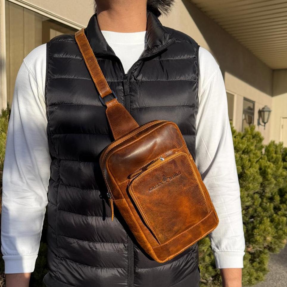Zaino Borsa a tracolla Hamilton in pelle Greenwood - EX-STOCK Canada