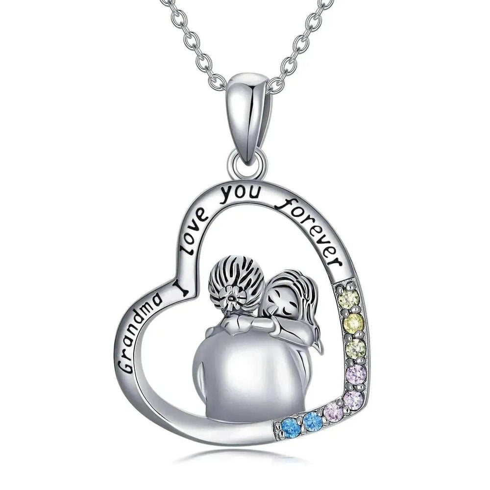 White Gold Plated Sterling 925 Silver Cubic Zirconia Granny Necklace - EX-STOCK Canada