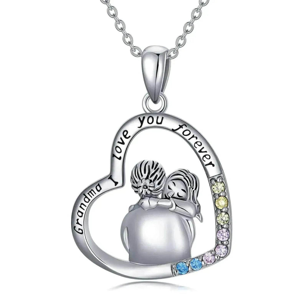 White Gold Plated Sterling 925 Silver Cubic Zirconia Granny Necklace - EX-STOCK Canada