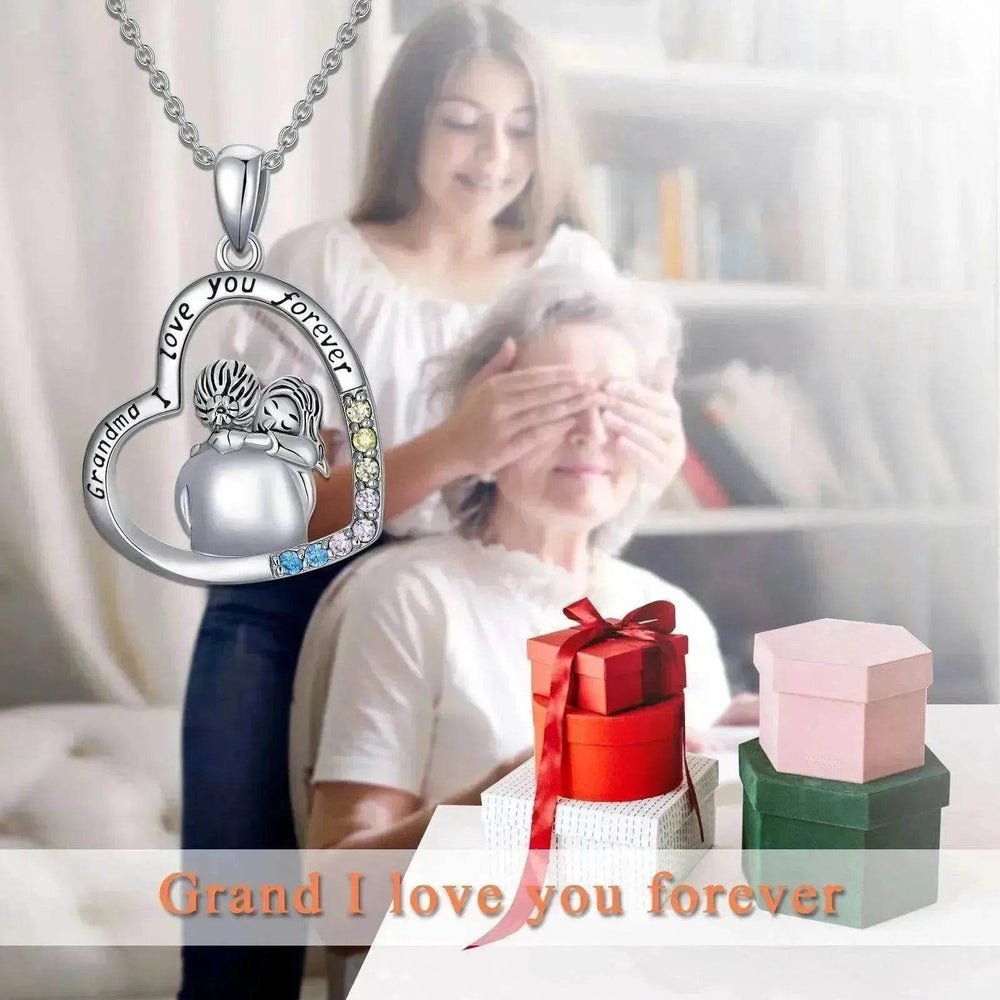 White Gold Plated Sterling 925 Silver Cubic Zirconia Granny Necklace - EX-STOCK Canada