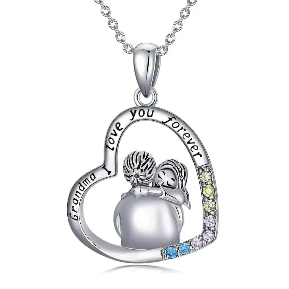 White Gold Plated Sterling 925 Silver Cubic Zirconia Granny Necklace - EX-STOCK Canada