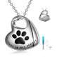 White Gold Plated Sterling 925 Silver Pet Paw Urn Necklace - EX-STOCK Canada