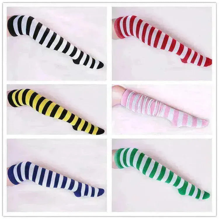Chaussettes longues à rayures sauvages avec fond en tube - EX-STOCK CANADA