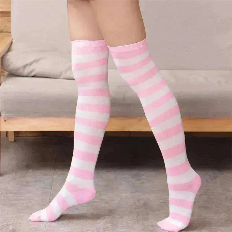 Chaussettes longues à rayures sauvages avec fond en tube - EX-STOCK CANADA