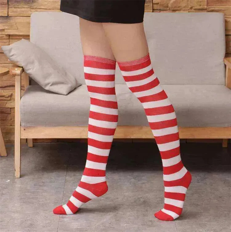 Chaussettes longues à rayures sauvages avec fond en tube - EX-STOCK CANADA