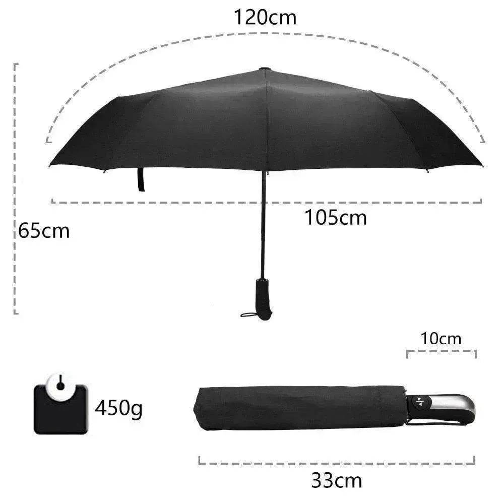 Windproof Auto Luxury Umbrella for Rain, Black Coating - EX-STOCK Canada
