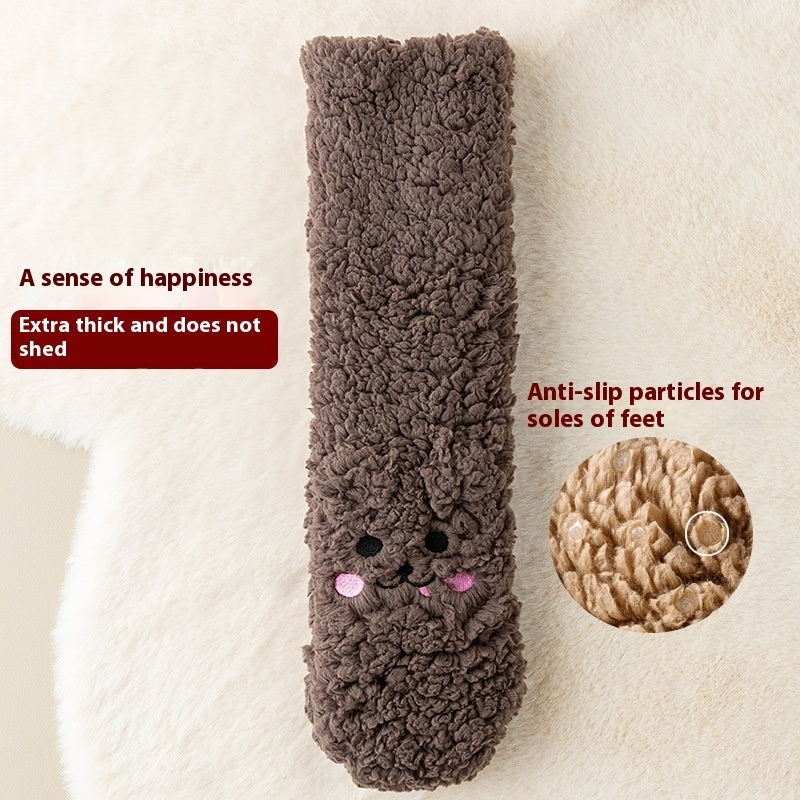 Winter Floor Socks Velvet Thicken Warm Coral Velvet Cute Socks Japanese-style Home Footwear Non-slip Socks New Year Gifts Winter Gadgets EX-STOCK Canada