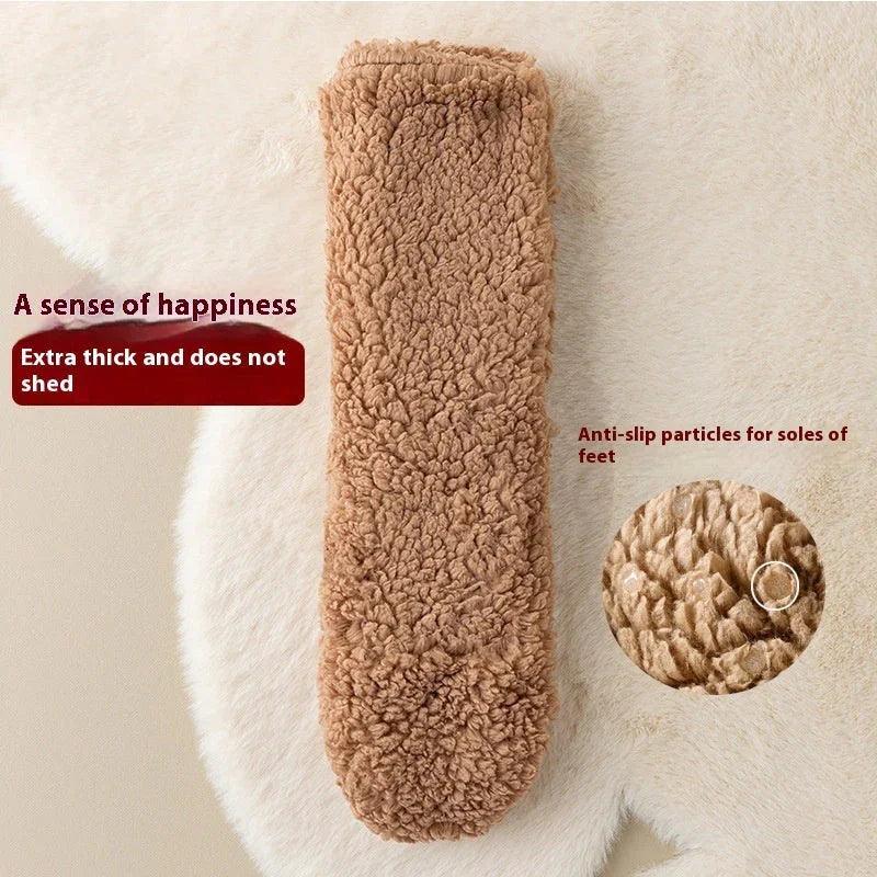 جوارب أرضية شتوية من المخمل سميكة ودافئة من مخمل المرجان، جوارب لطيفة، أحذية منزلية على الطراز الياباني، جوارب غير قابلة للانزلاق، هدايا رأس السنة، أدوات شتويةEX-STOCK Canada