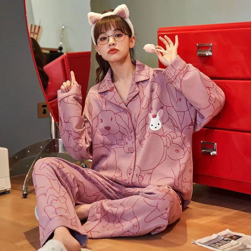 Women Autumn And Winter Cartoon Pajamas - EX-STOCK Canada