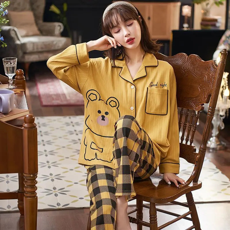 Women Autumn And Winter Cartoon Pajamas - EX-STOCK Canada