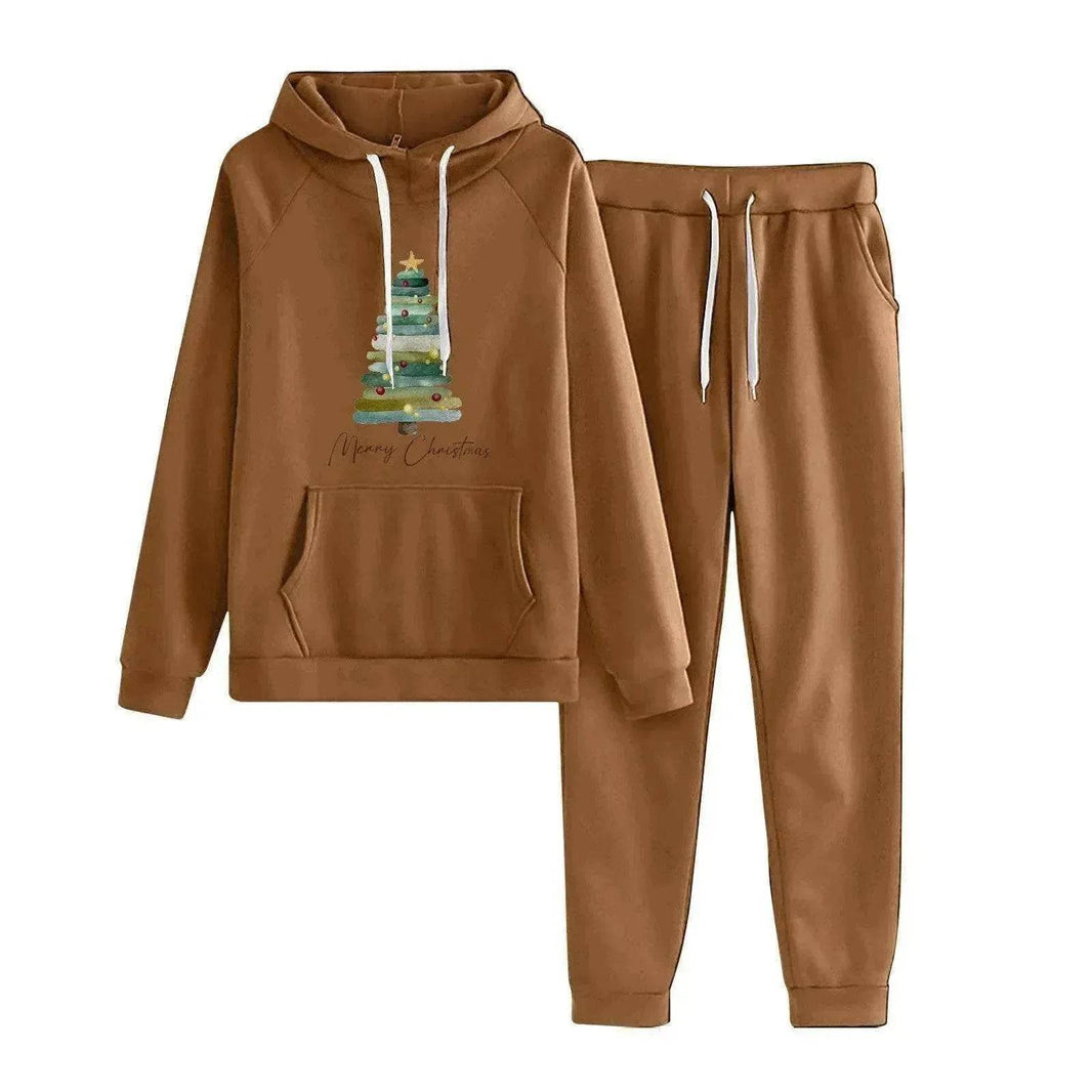 Women Loose Plus Size Long Sleeve Christmas Hoodie Outfit set 2pcs - EX-STOCK Canada