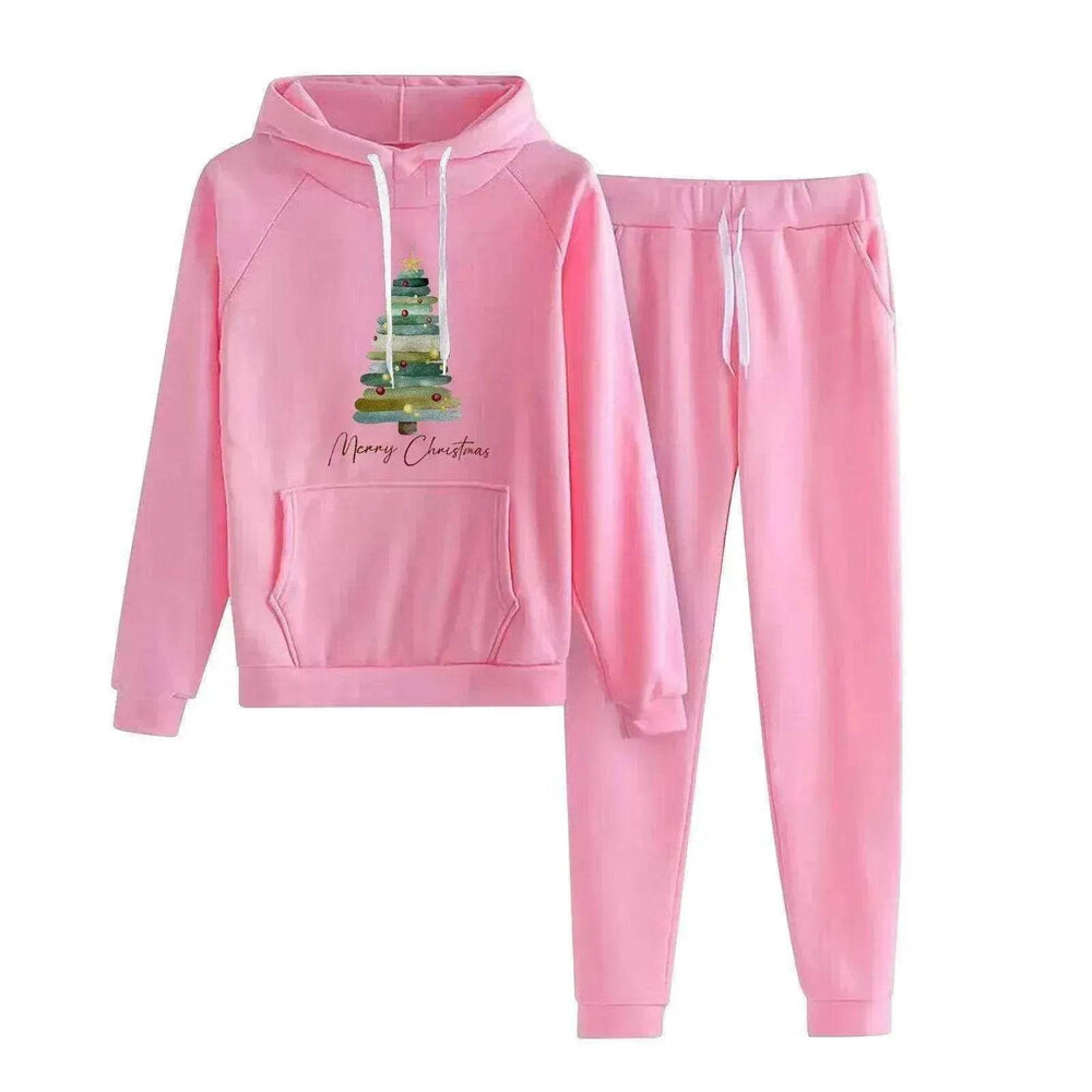 Women Loose Plus Size Long Sleeve Christmas Hoodie Outfit set 2pcs - EX-STOCK Canada