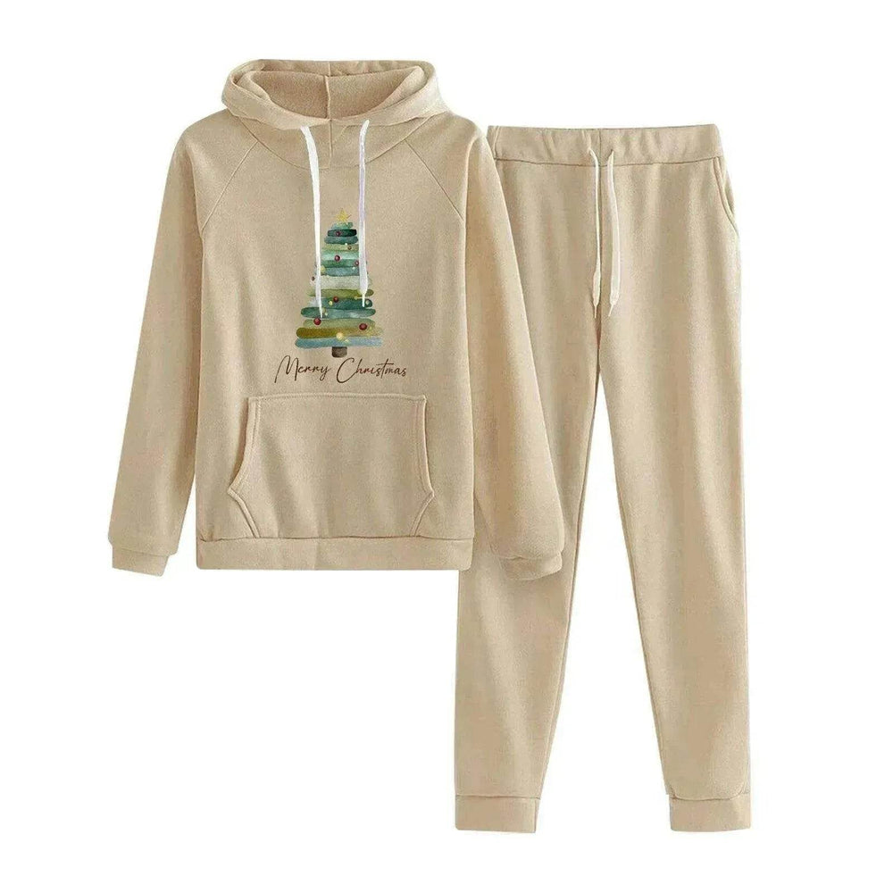 Women Loose Plus Size Long Sleeve Christmas Hoodie Outfit set 2pcs - EX-STOCK Canada