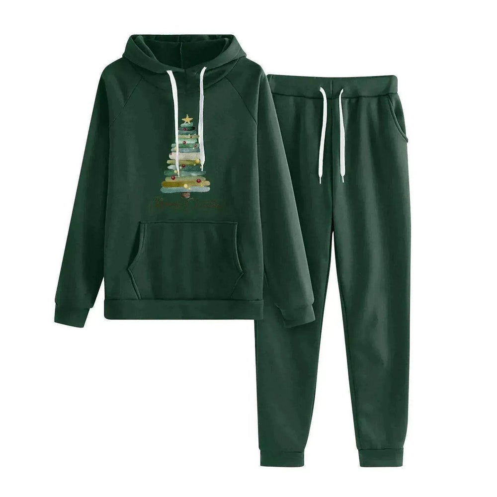 Women Loose Plus Size Long Sleeve Christmas Hoodie Outfit set 2pcs - EX-STOCK Canada