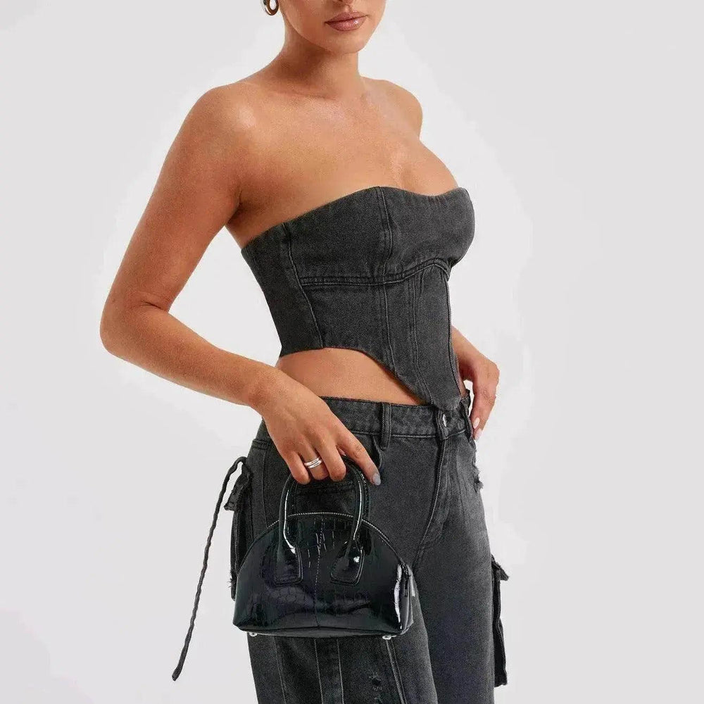 Women's American-style Low Waist Three-dimensional Pocket Stitching Jeans Denim Cargo Pant Trouser. Denim Outfit Set - EX-STOCK Canada
