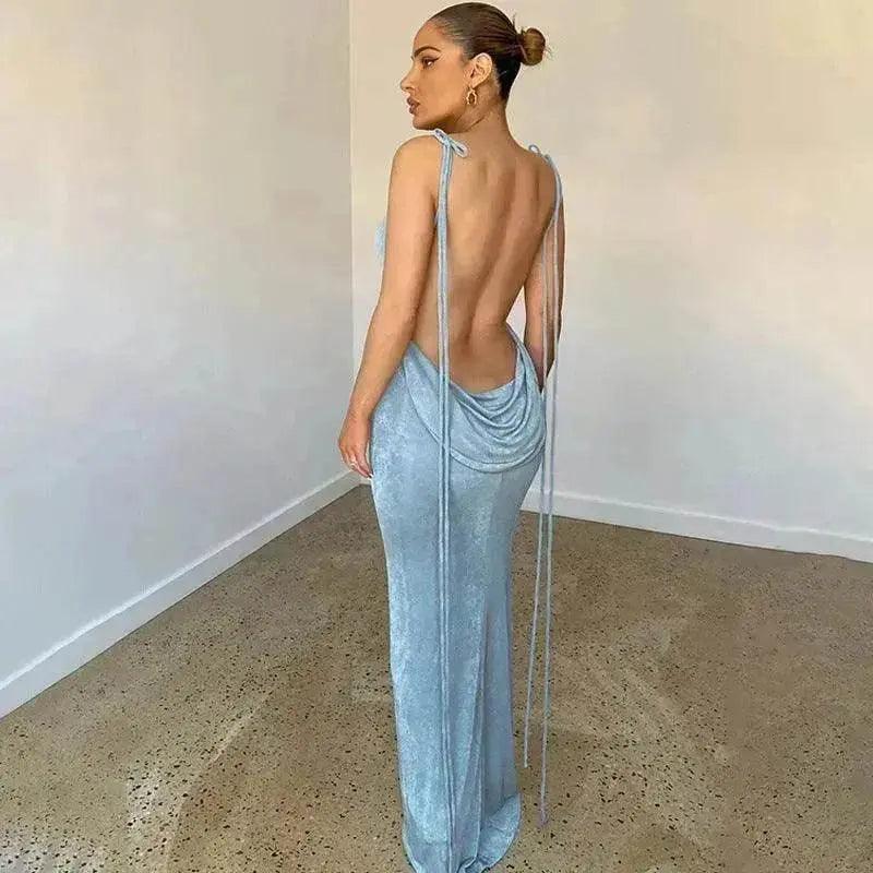 Women's Backless Charming Strap Slim Dress Tube Top Halter Dress Club Party Beach Outfits Summer - EX-STOCK Canada