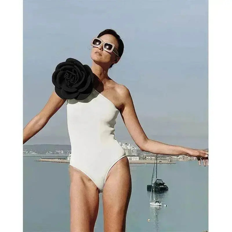 Women's Big Flower High Quality One-piece Swimsuit All-matching Women - EX-STOCK Canada