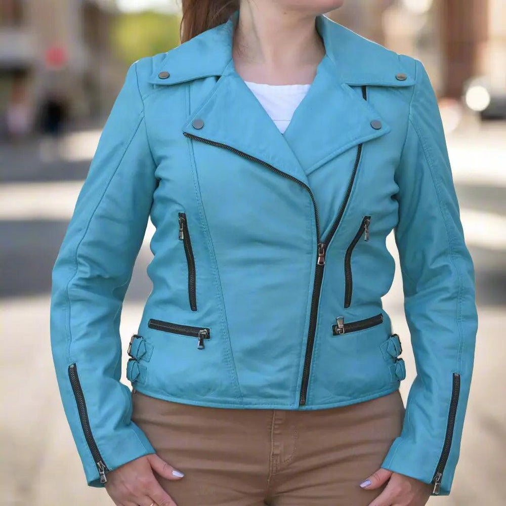 Damen Biker-Look SchafslederjackeEX-STOCK Canada