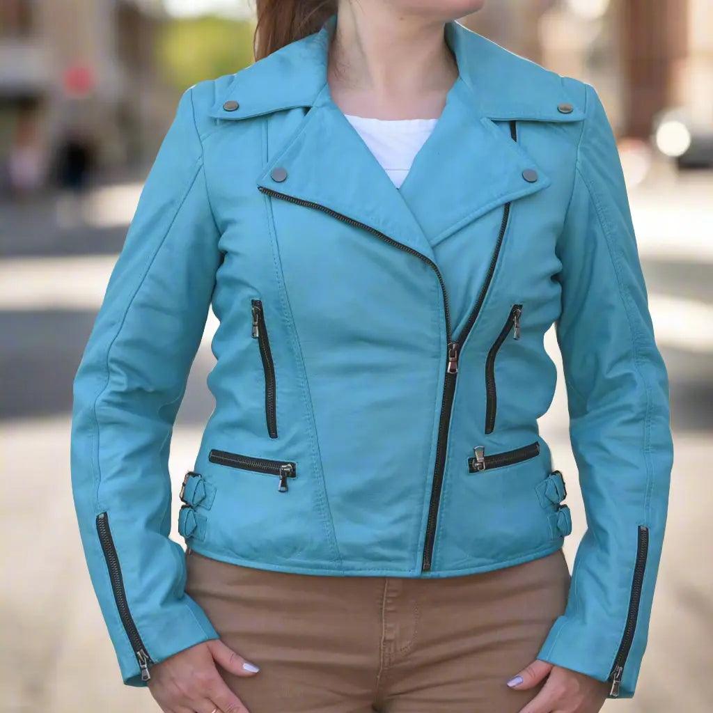 Damen Biker-Look SchafslederjackeEX-STOCK Canada