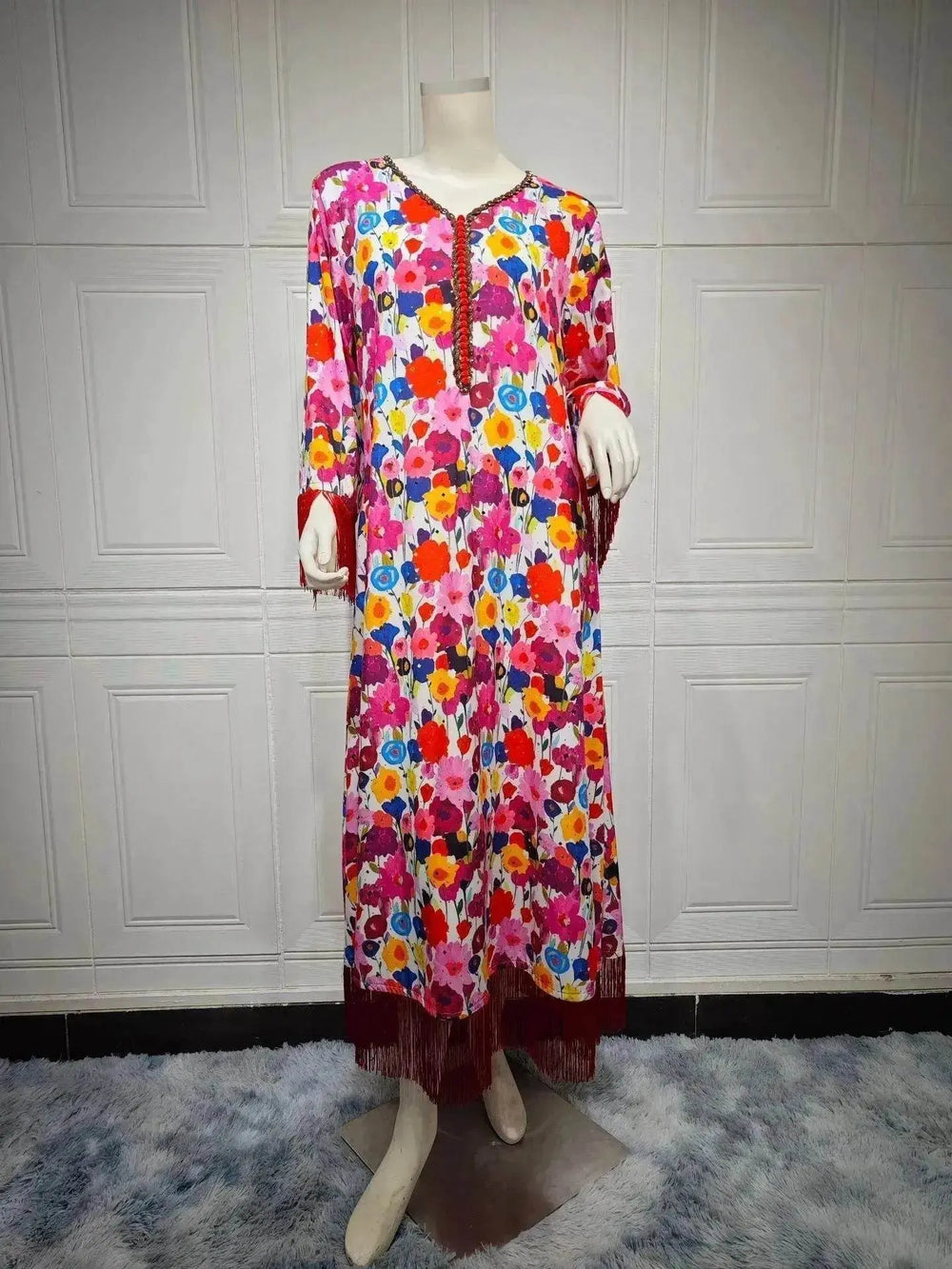 Women's Bronzing Printed Casual Dubai Arab Robe - EX-STOCK Canada